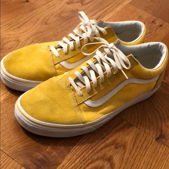 yellow and white vans shoes